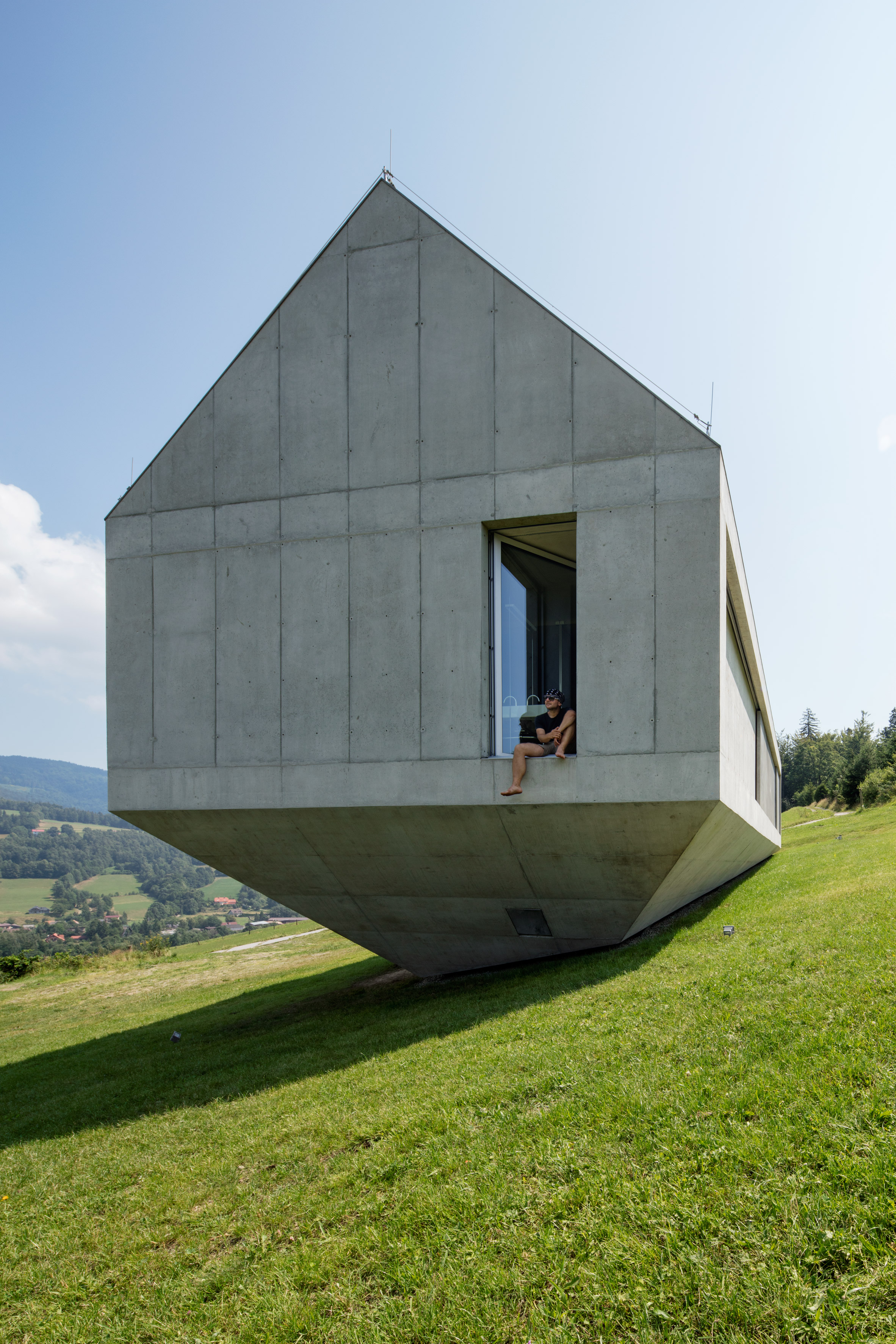 Robert Konieczny Uses Drawbridge To Create Ark Like House On A Steep Polish Hillside