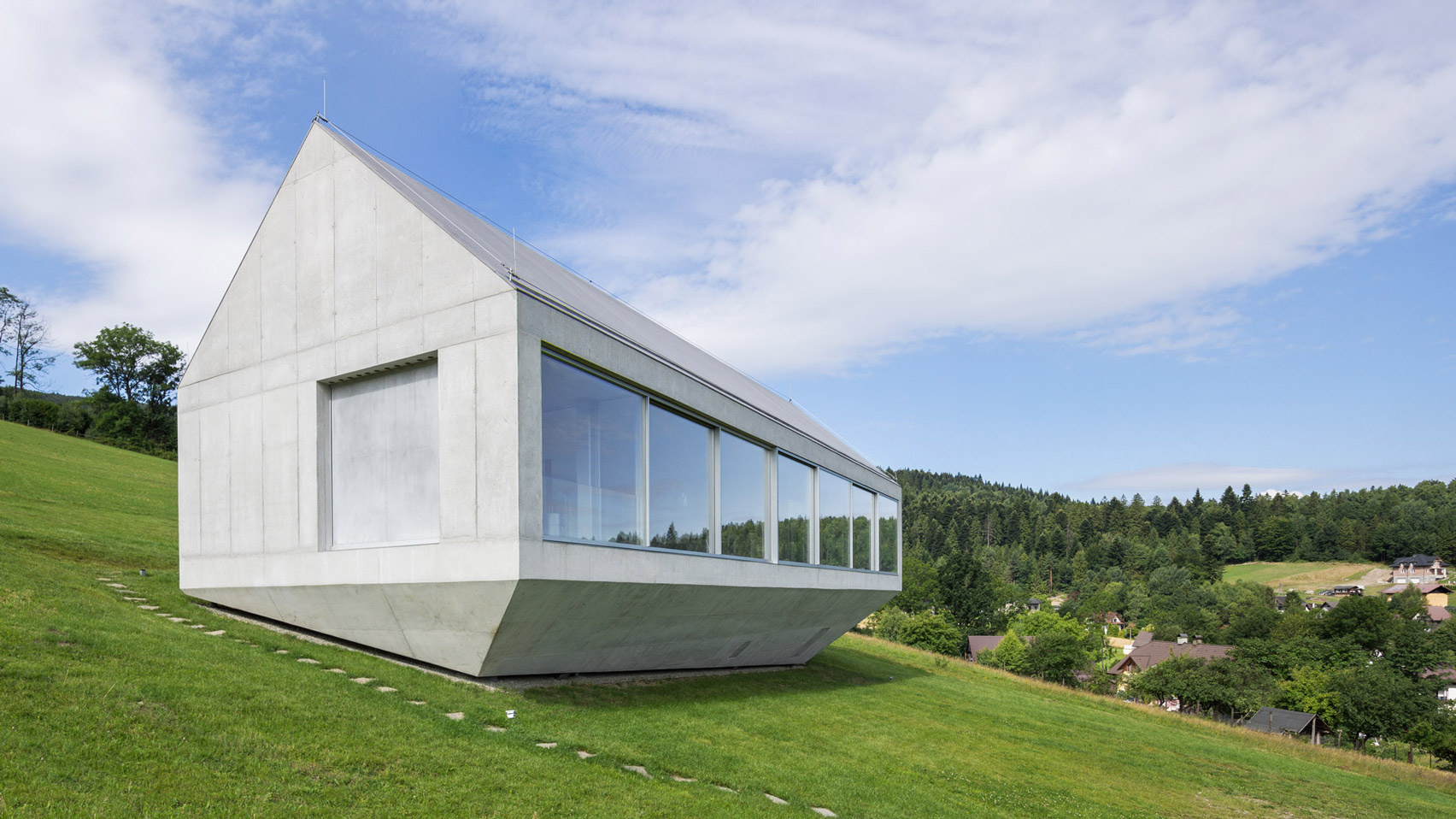 Robert Konieczny Uses Drawbridge To Create Ark Like House On A Steep Polish Hillside