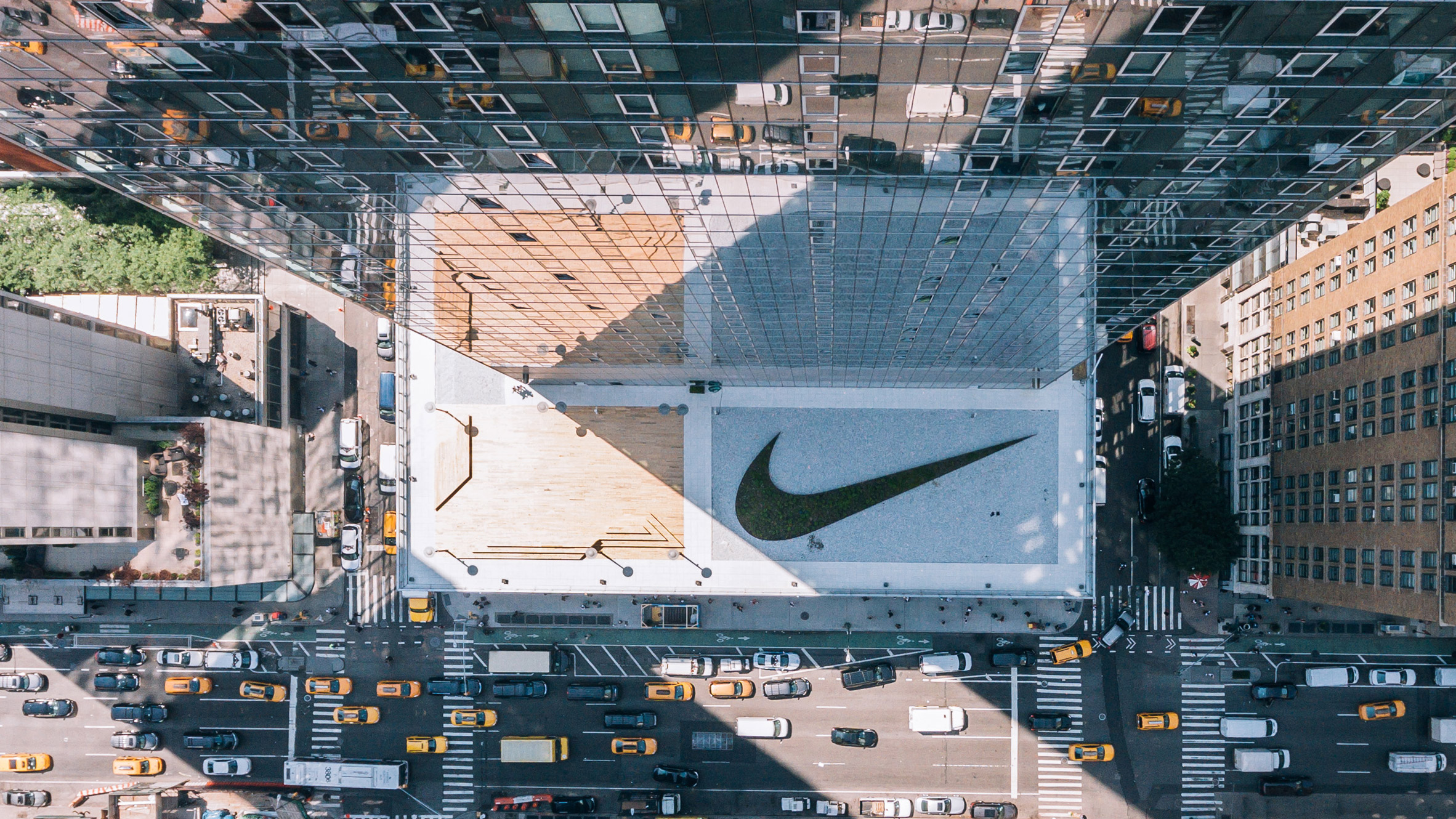 nike unveils new york headquarters topped giant planted swoosh