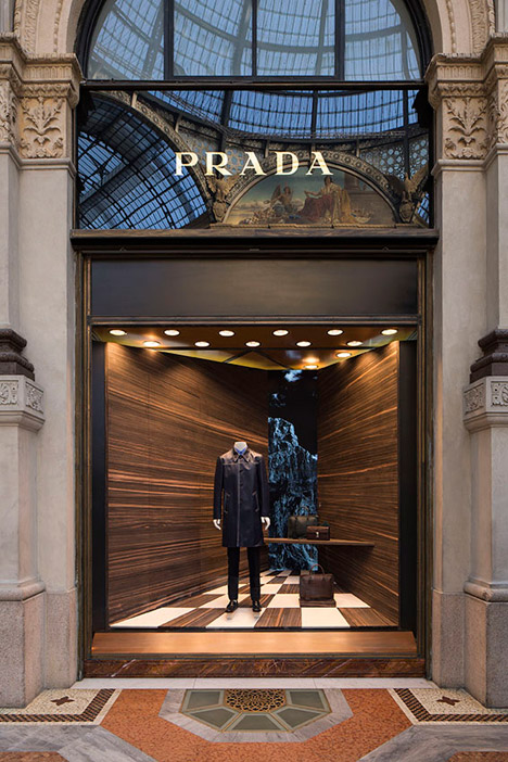 martino gamper plays with perspective for prada windows
