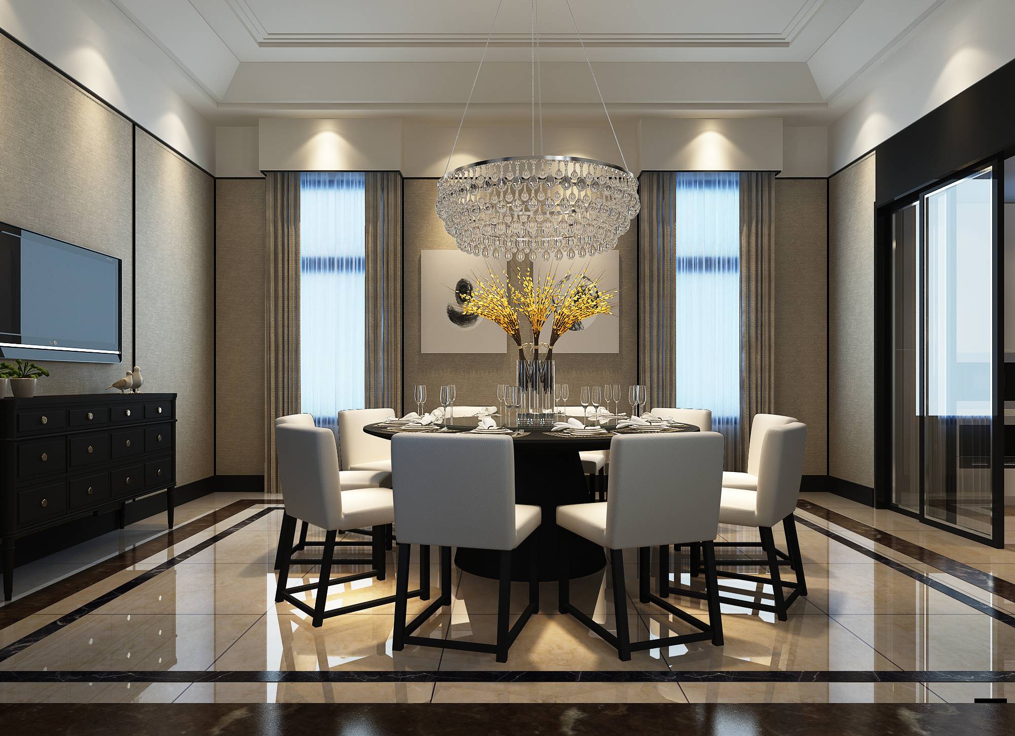 简欧-新中式家装效果图-23