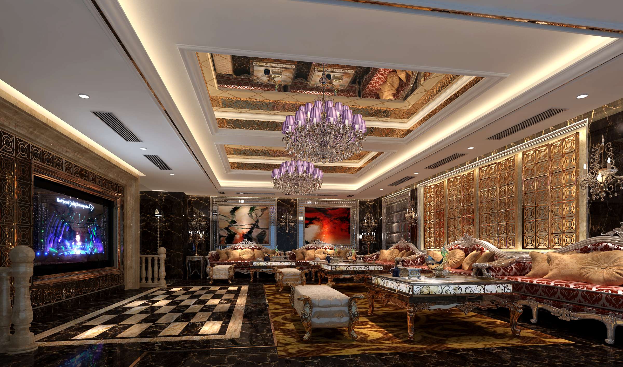 著名设计-2000平洪瑞豪庭顶级ktv全套